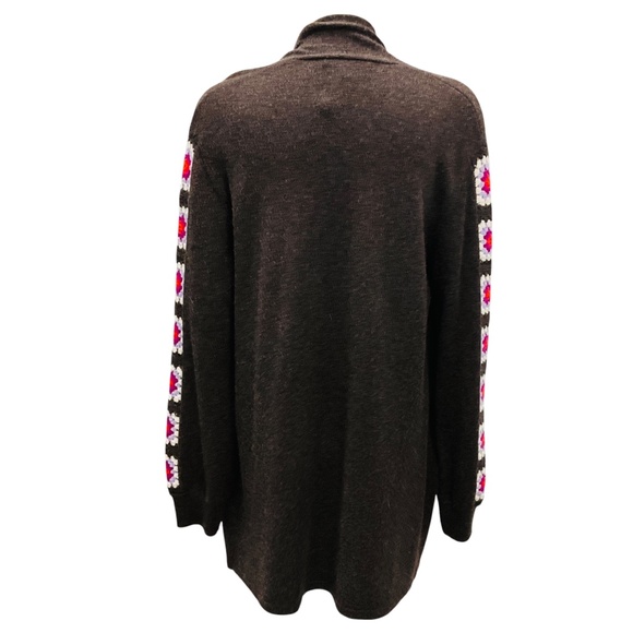 NEIMAN MARCUS THE CASHMERE COLLECTION BROWN CASHMERE KNIT CARDIGAN SWEATER - Picture 3 of 4